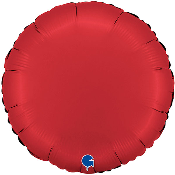 18" Grabo Satin Ruby Red Round Foil Balloons