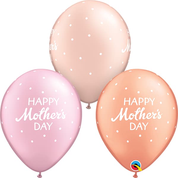 (image for) 11" Mothers Day Petite Polka Dots Latex Balloons 25pk