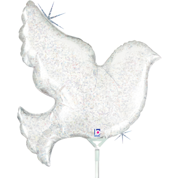 (image for) 14" Pearl White Dove Mini Shape Foil Balloons