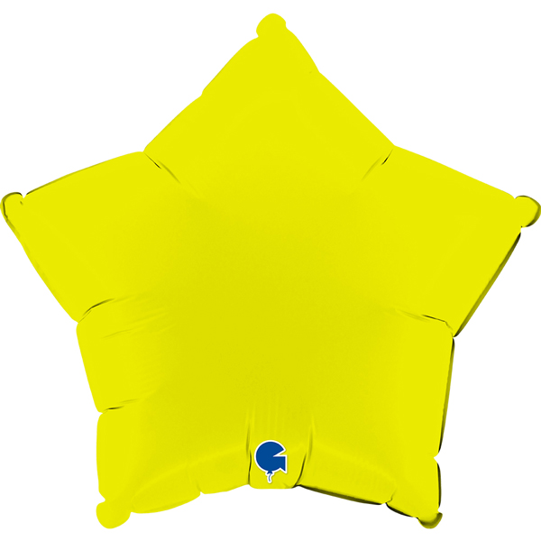 18" Grabo Matte Lime Green Star Foil Balloons