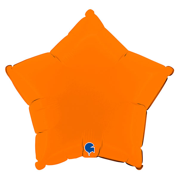 18" Grabo Matte Orange Star Foil Balloons