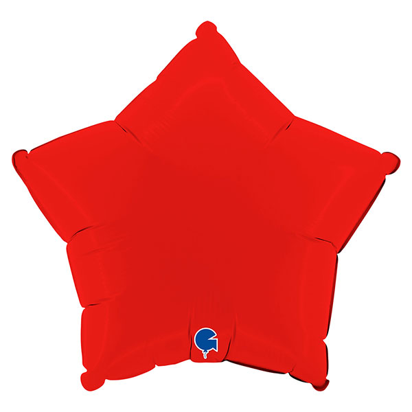 Packaged 18" Grabo Matte Red Star Foil Balloons