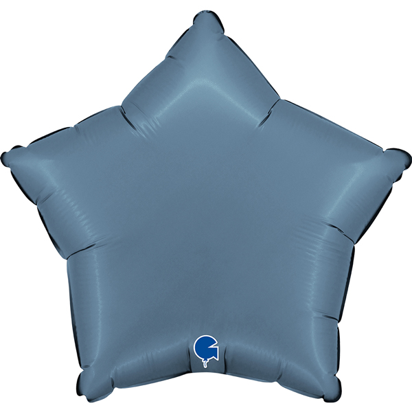 Packaged 18" Grabo Satin Blue Jeans Star Foil Balloons