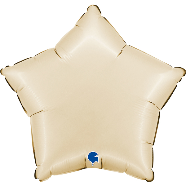 18" Grabo Satin Cream Star Foil Balloons