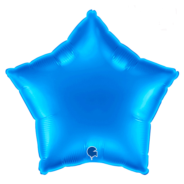 18" Grabo Metallic Blue Star Foil Balloons