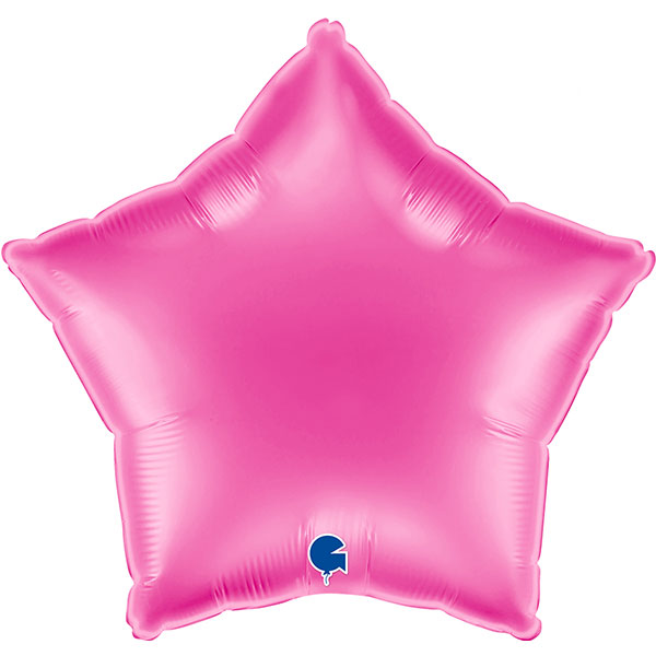 18" Grabo Fuxia Pink Star Foil Balloons