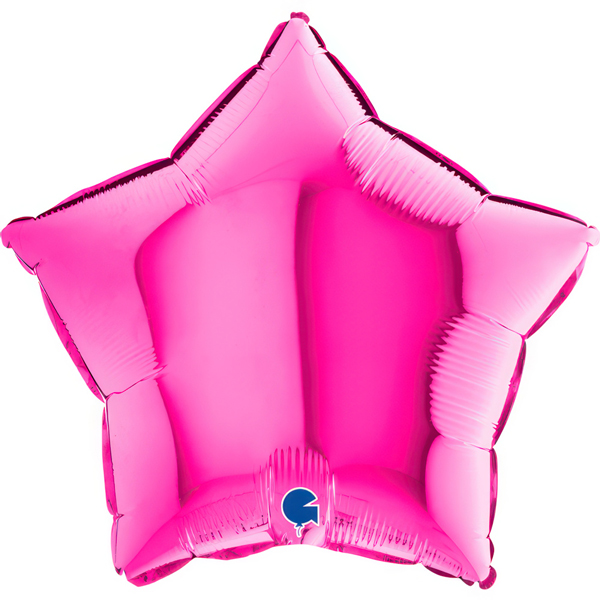 18" Grabo Magenta Pink Star Foil Balloons