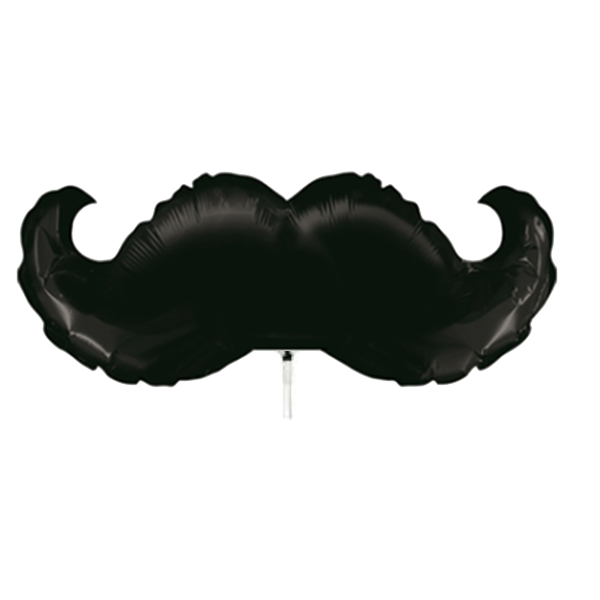 14" Black Moustache Mini Shape Balloons