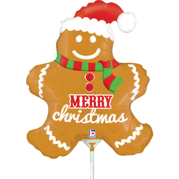 14" Gingerbread Man Air Fill Foil Balloons