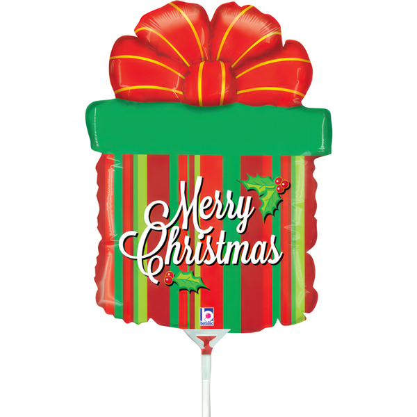 14" Christmas Present Air Fill Foil Balloons