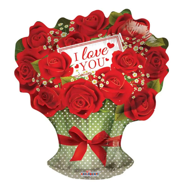 18" I Love You Red Roses Foil Balloons