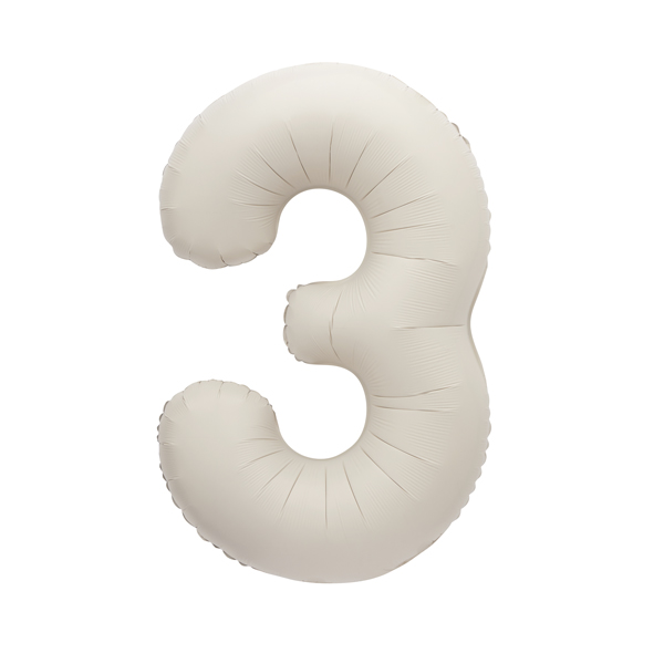 34" Nude Matte Number 3 Supershape Balloons