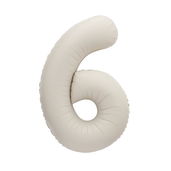 34" Nude Matte Number 6 Supershape Balloons