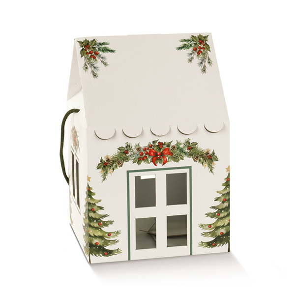 (image for) Green And White Festive Gift Box House