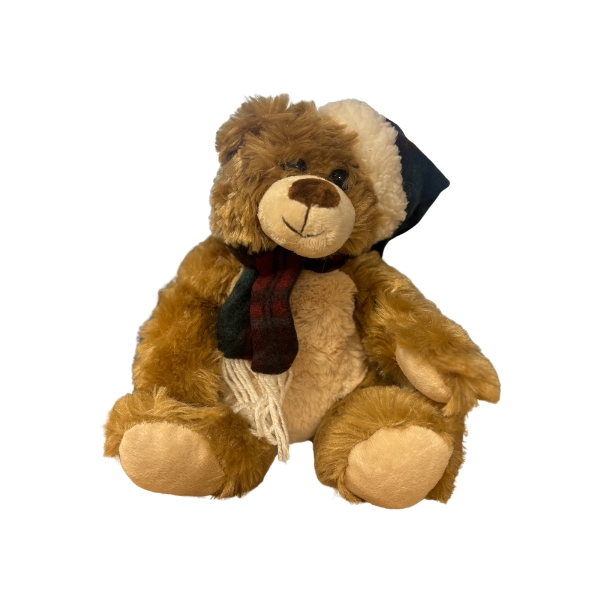 (image for) 8" Tartan Hat & Scarf Plush Teddy Bear