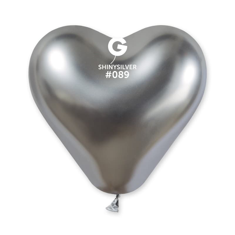 (image for) 12" Shiny Silver Heart Latex 25pk