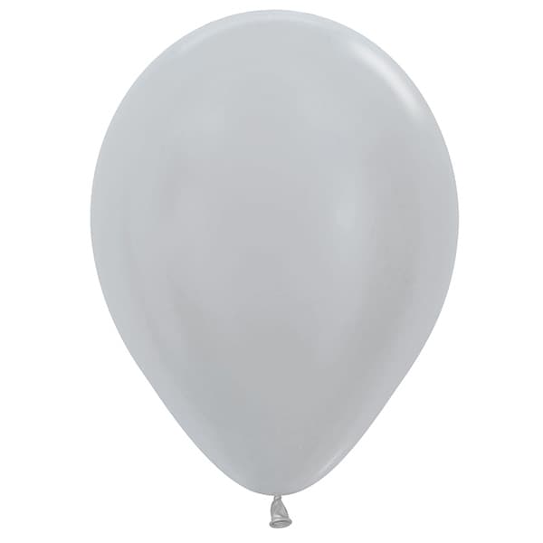 18" Satin Silver Latex Balloons 25pk
