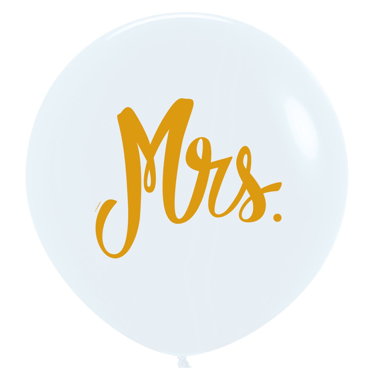 24" Gold Script Mrs White Latex Balloon 3pk