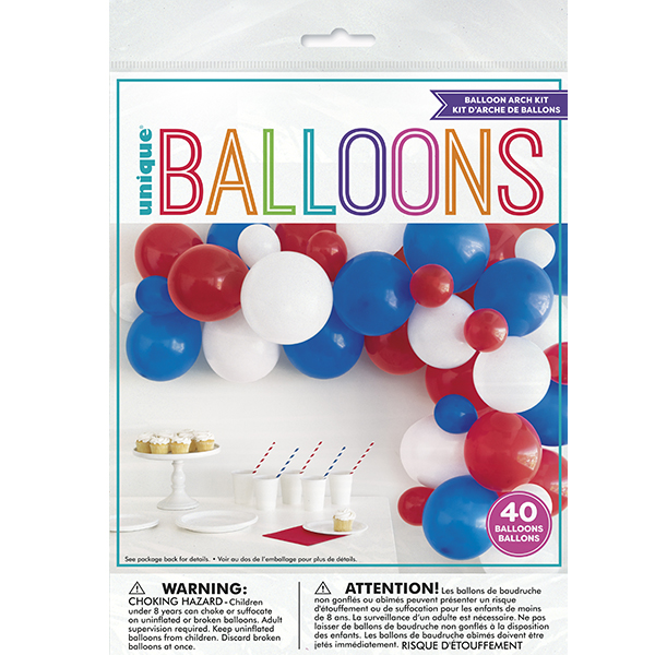 Red, White And Blue Balloon Arch Kit 40pc