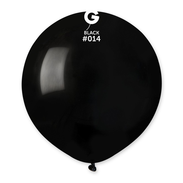 19" Classic Black Latex Balloons 25pk
