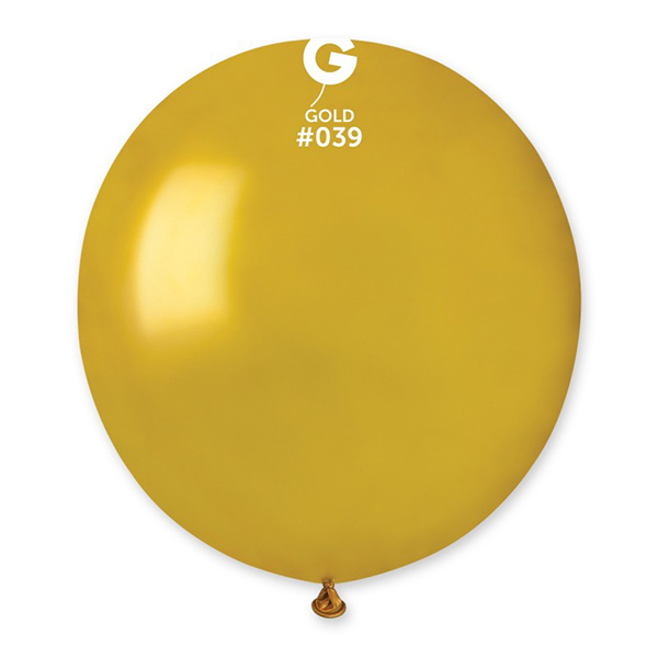 (image for) 19" Metallic Gold Latex Balloons 25pk