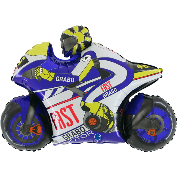 Blue Moto GP Supershape Balloons