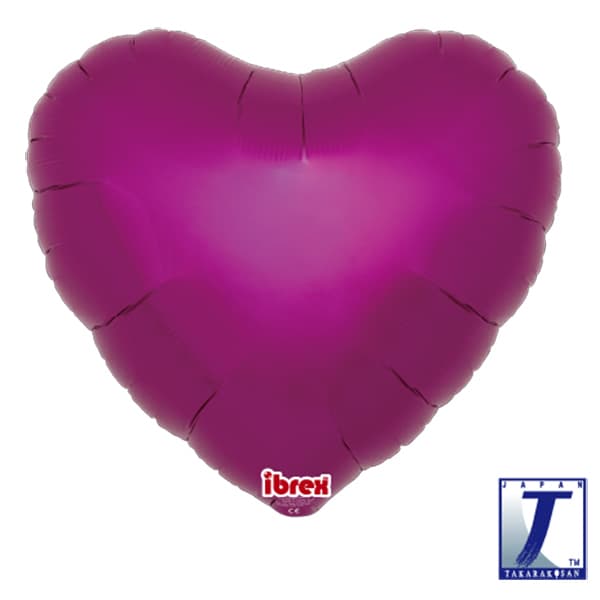 (image for) 14" Metallic Magenta Heart Foil Balloons Pack of 5