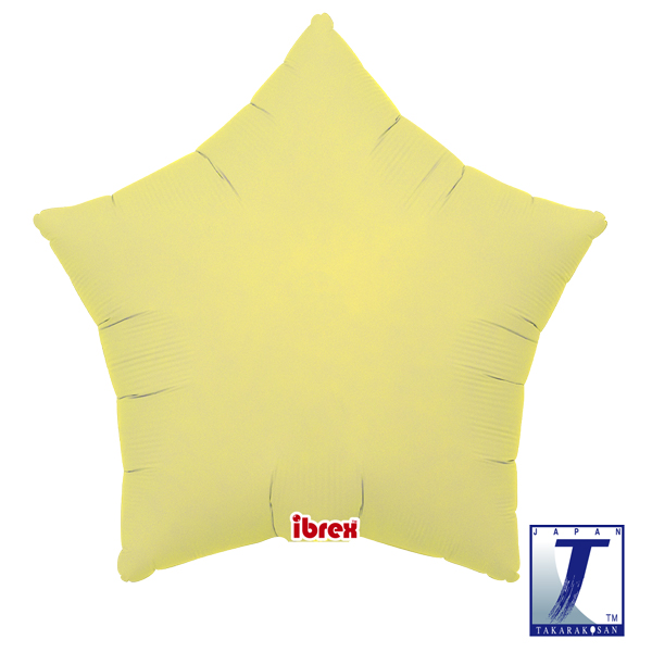 (image for) 14" Pastel Yellow Ibrex Star Foil Balloons Pack Of 5