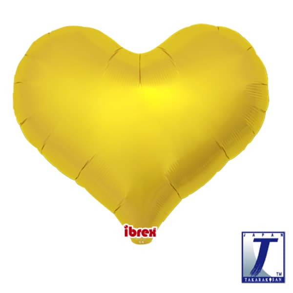 (image for) 14" Metallic Gold Jelly Hearts Foil Balloons Pack of 5