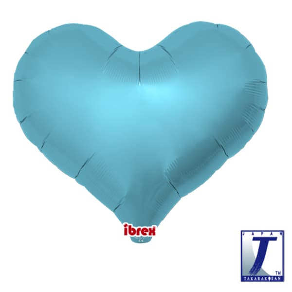 (image for) 14" Metallic Light Blue Jelly Hearts Foil Balloons Pack of 5