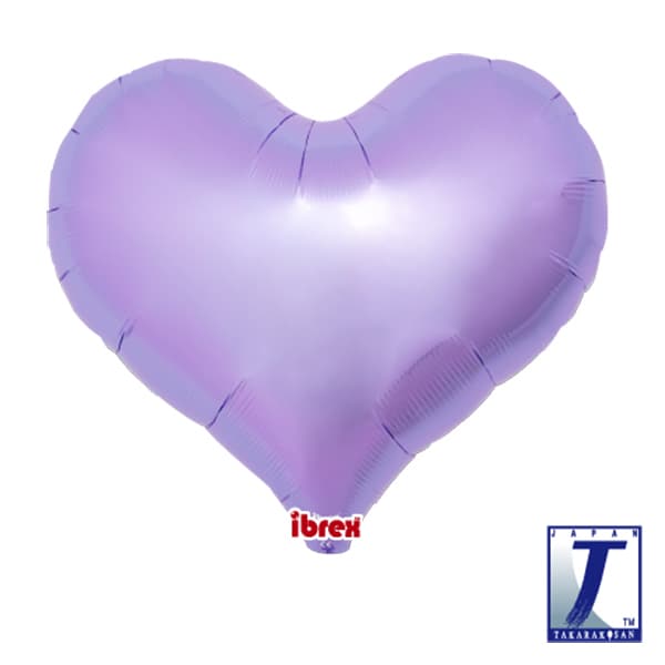 (image for) 14" Metallic Lavender Jelly Hearts Foil Balloons Pack of 5