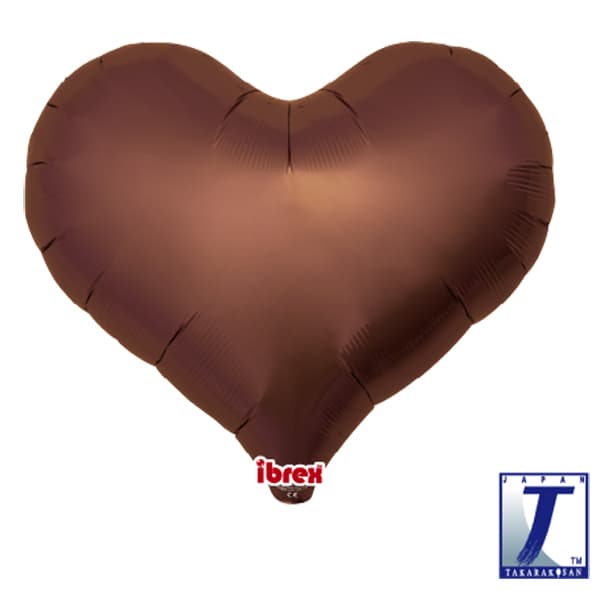 (image for) 14" Metallic Brown Jelly Heart Foil Balloons Pack of 5