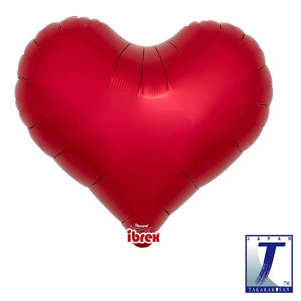 14" Metallic Ruby Red Jelly Hearts Foil Balloons Pack of 5