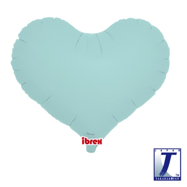 (image for) 14" Matte Pastel Blue Jelly Heart Foil Balloons Pack of 5