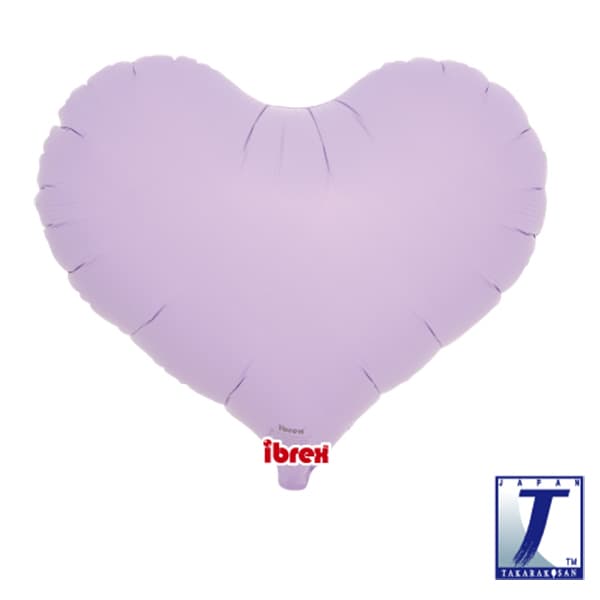 (image for) 14" Matte Pastel Lavender Jelly Heart Foil Balloons Pack of 5