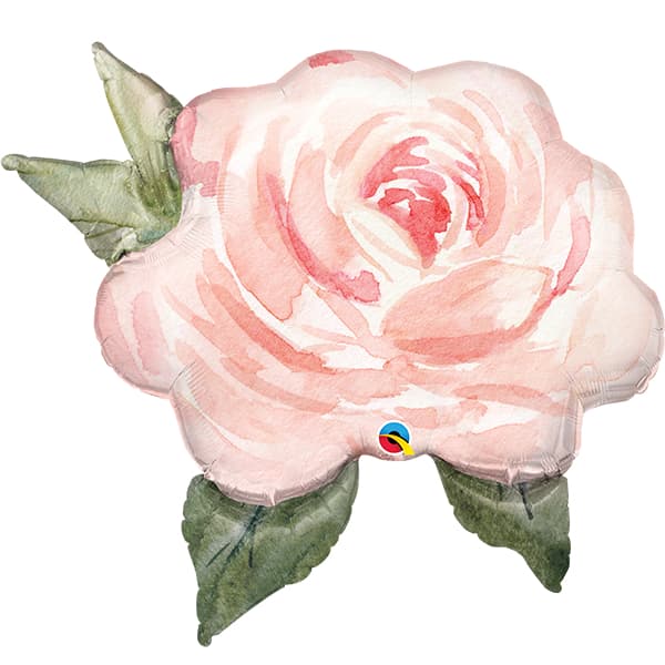 Pink Watercolour Rose Supershape Balloons