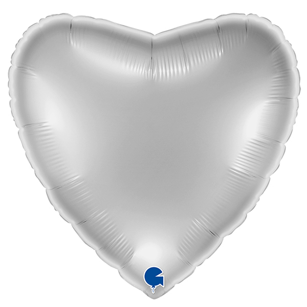 22" Grabo Silver Heart Shape Foil Balloons
