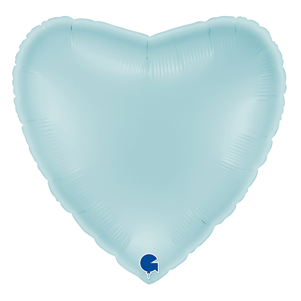 22" Grabo Pastel Blue Heart Shape Foil Balloons