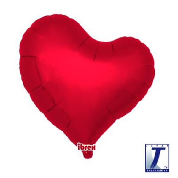 18" Metallic Ruby Red Sweet Heart Foil Balloons Pack Of 5