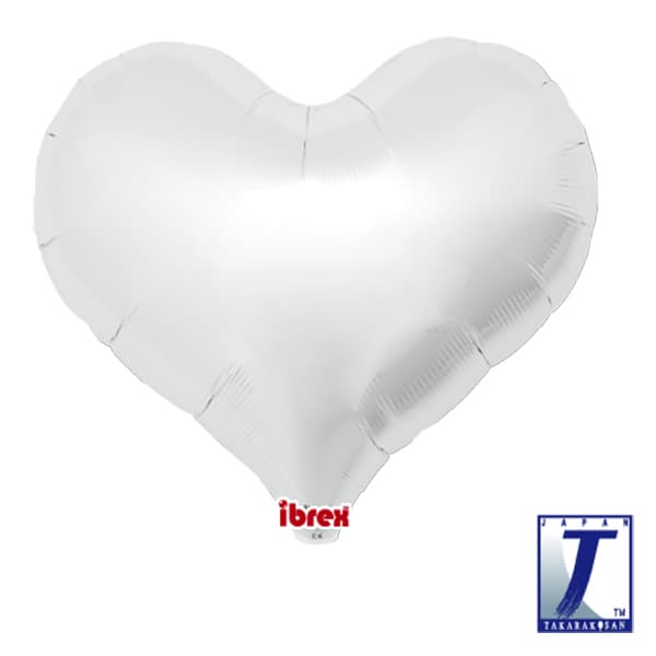 (image for) 18" Metallic Silver Jelly Heart Foil Balloons Pack of 5