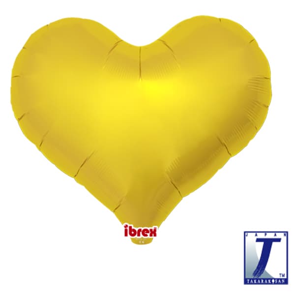 (image for) 18" Metallic Gold Jelly Heart Foil Balloons Pack of 5