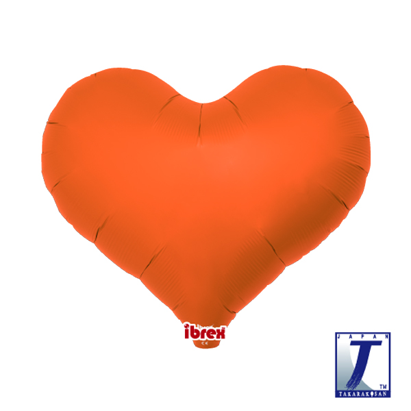 (image for) 18" Metallic Orange Jelly Hearts Foil Balloons Pack Of 5