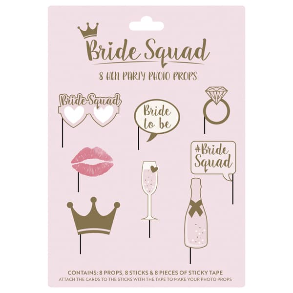 Bride Squad Photo Props 8pk