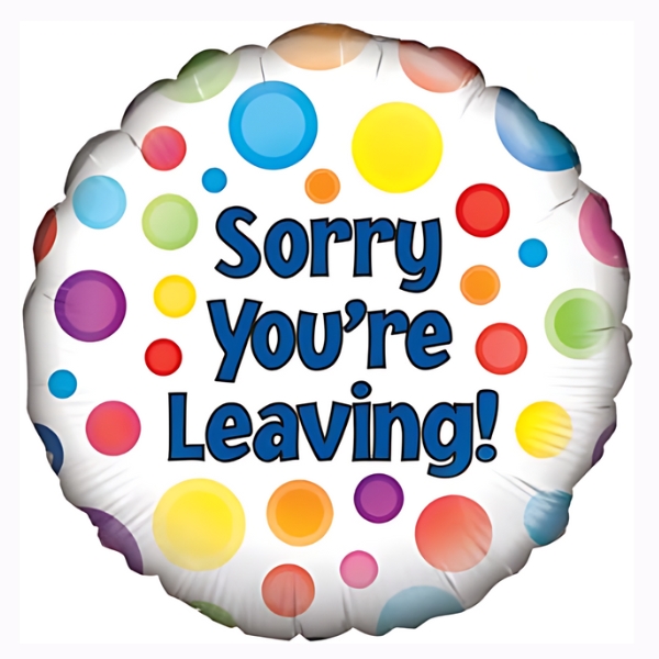 (image for) 18" Sorry You're Leaving Dots Foil Balloons