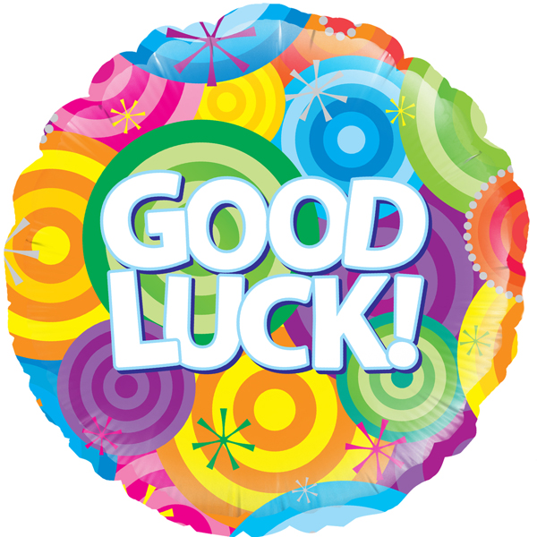 (image for) 18" Good Luck Rainbow Circles Foil Balloons