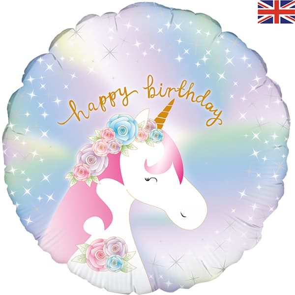 (image for) 18" Pastel Unicorn Birthday Foil Balloons
