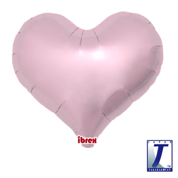 (image for) 25" Metallic Light Pink Jelly Hearts Foil Balloons Pack Of 5