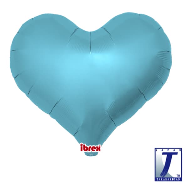 (image for) 25" Metallic Light Blue Jelly Hearts Foil Balloons Pack Of 5