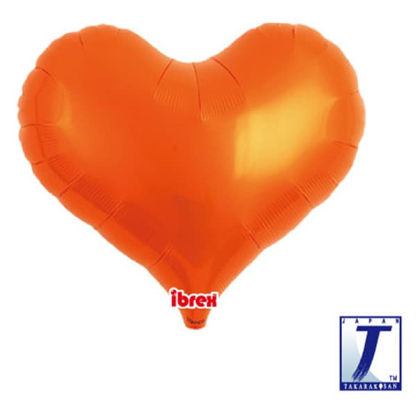 (image for) 25" Metallic Orange Jelly Heart Foil Balloons Pack Of 5