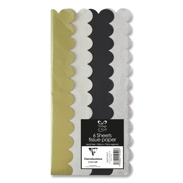 (image for) Metallic Scalloped Edge Tissue Paper Sheets 6pk